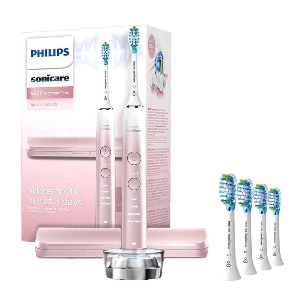 Philips DiamondClean 9000 Special Edition Pink with Extra Brushheads Bundle