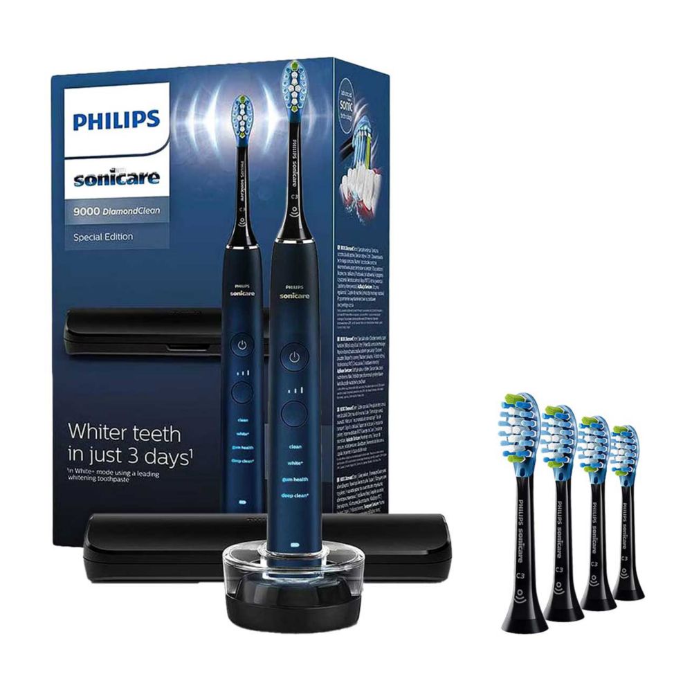 Philips Sonicare DiamondClean 9000 Special Edition Aqua with Extra Brushheads Bundle