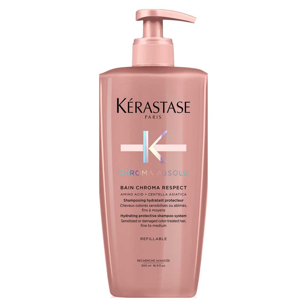 Kérastase Chroma Absolu Shampoo Colour Protecting Refillable Bottle for Fine to Medium Hair with Amino Acid & Lactic Acid 500ml