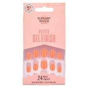 Elegant Touch Petite Gel Finish Tulip Sunrise False Nails with Glue 24s