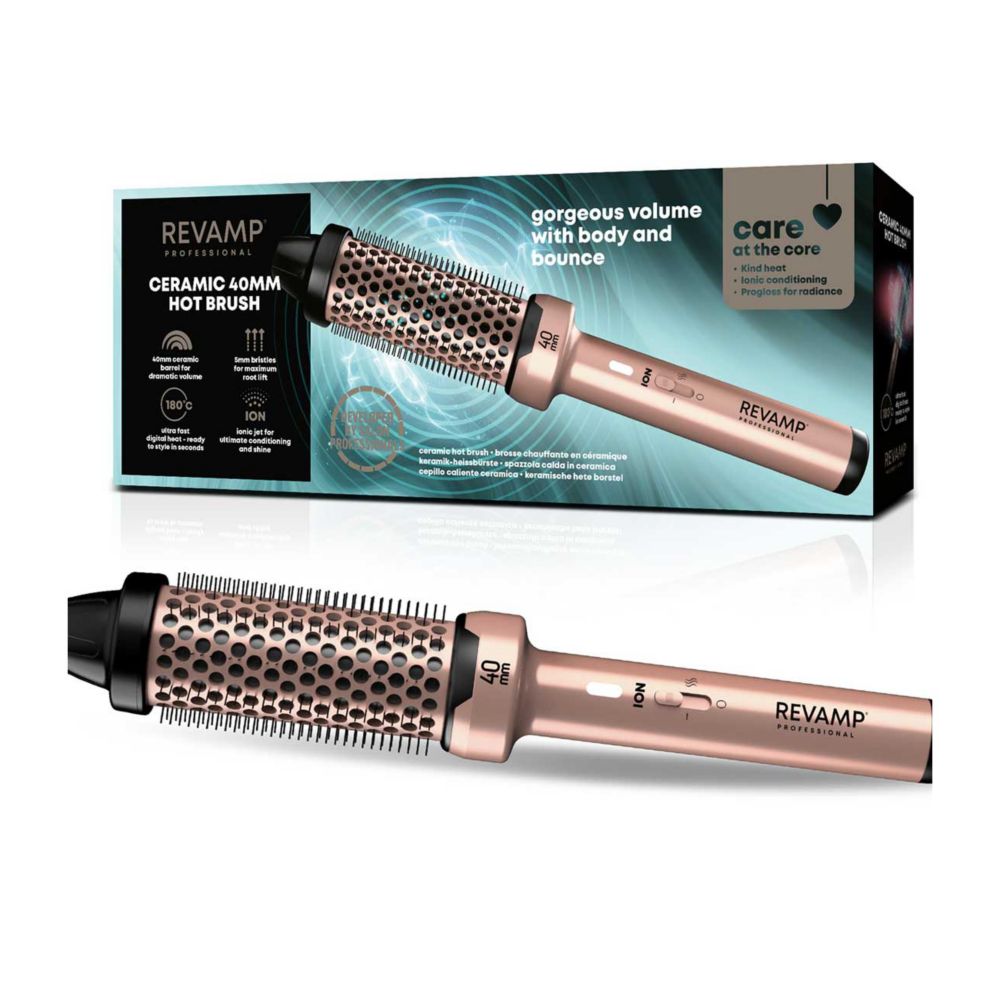 REVAMP Ceramic 40mm Hot Brush – Gold Edition