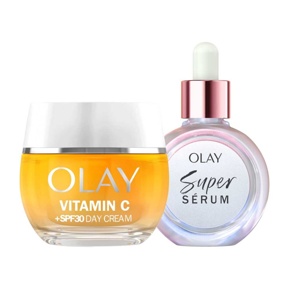 Olay Super Serum 30ml & Olay Vitamin C Anti-Dark Spot SPF30 Day Cream 50ml Bundle