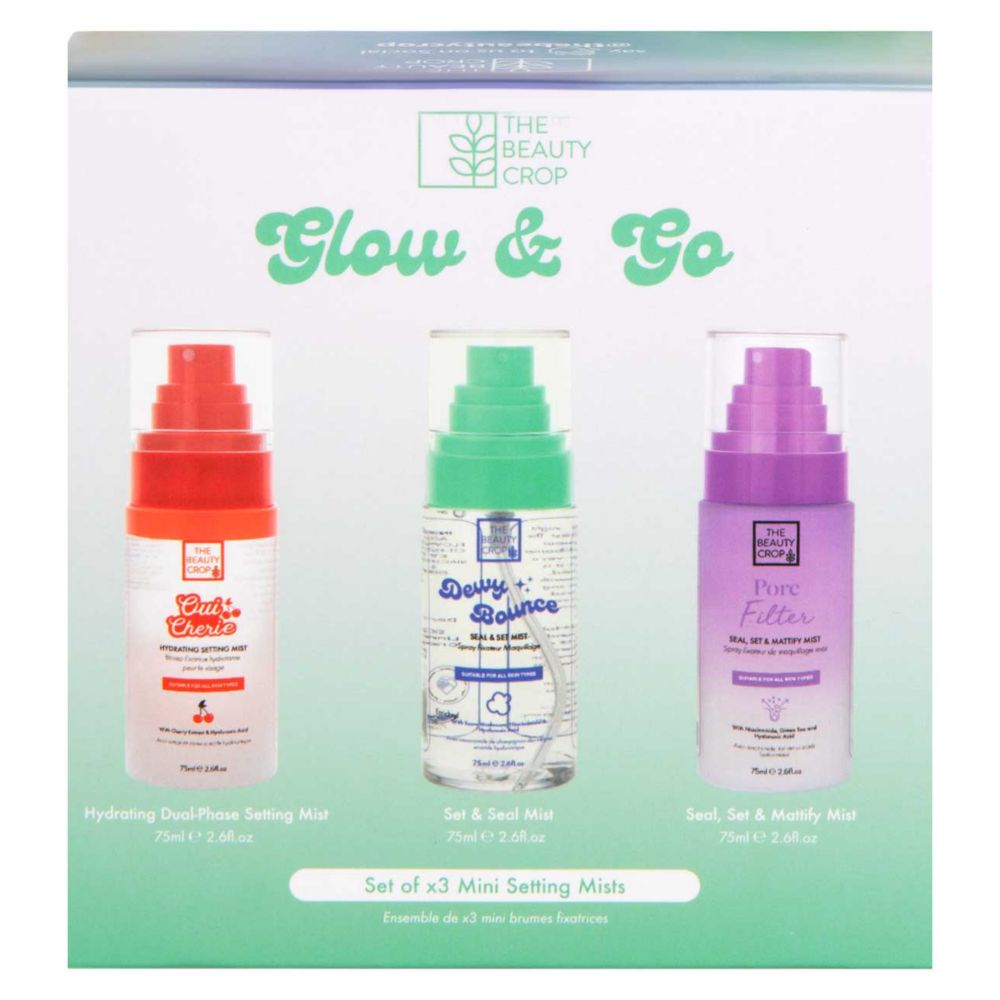 The Beauty Crop Glow & Go Set Of 3 Mini Setting Mists