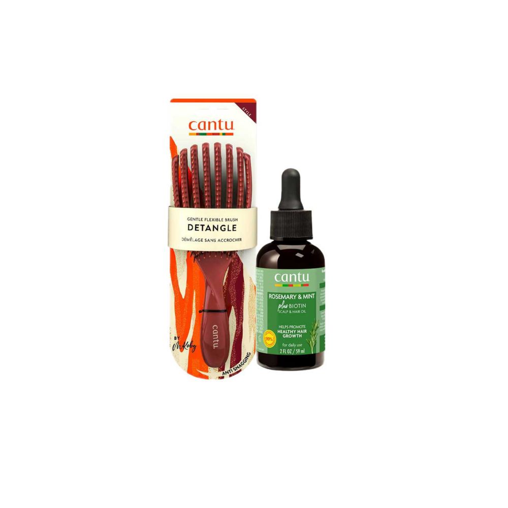 Cantu Brush & Rosemary & Mint Scalp Oil