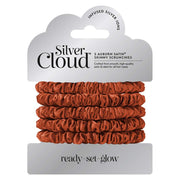 Silver Cloud Auburn Skinny Satin Scrunchies 5 Pack