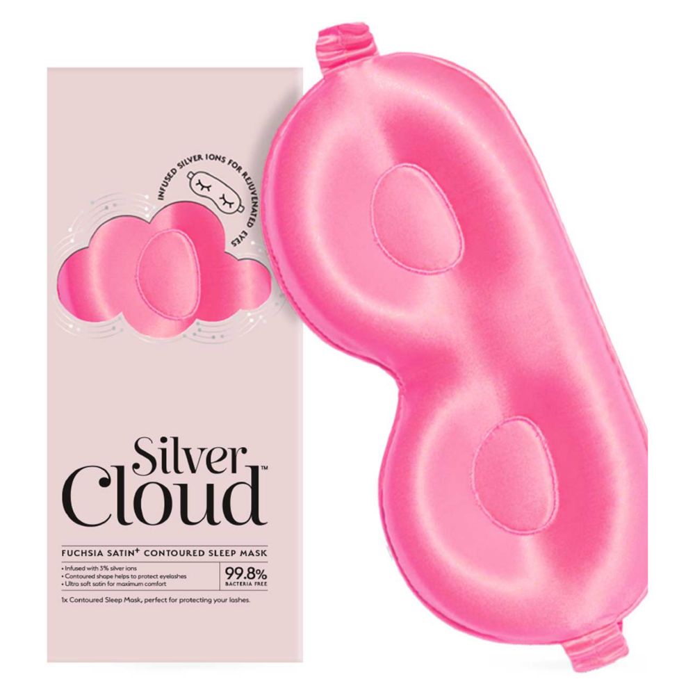 Silver Cloud Fuchsia Contoured Sleep Mask Infused With Silver Ions