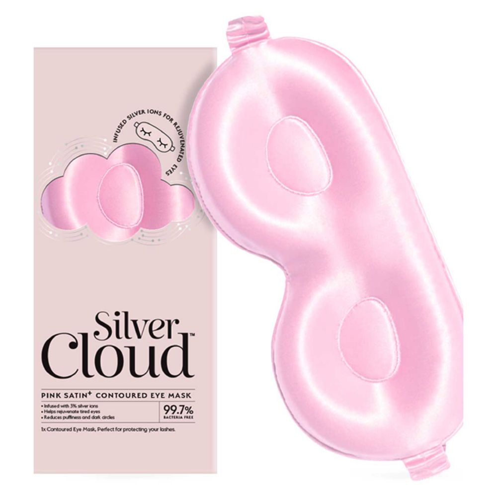 Silver Cloud Pink Contoured Sleep Mask Infused With Silver Ions