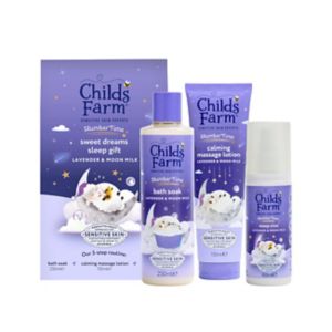 Childs Farm SlumberTime Sweet Dreams Gift Set, Lavender & Moon Milk Bath Soak 250ml, Massage Lotion 150ml, Sleep Mist 100ml
