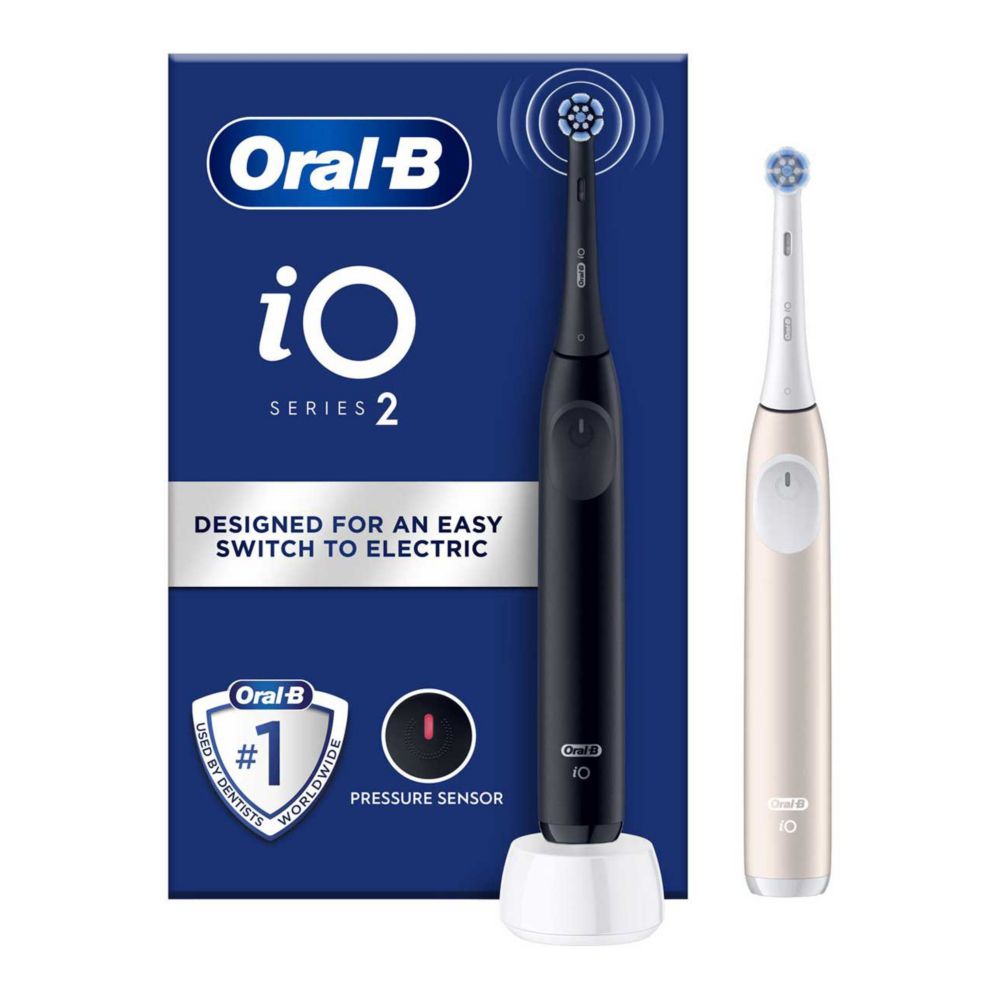 Oral-B iO2 Electric Toothbrush Night Black & Calm Pink Duo Pack