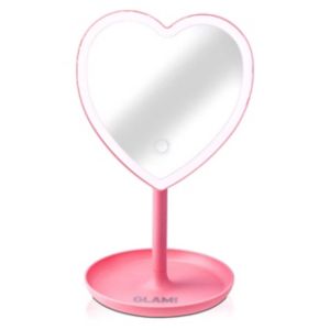 Glam & Style Rose Pink Heart Mirror