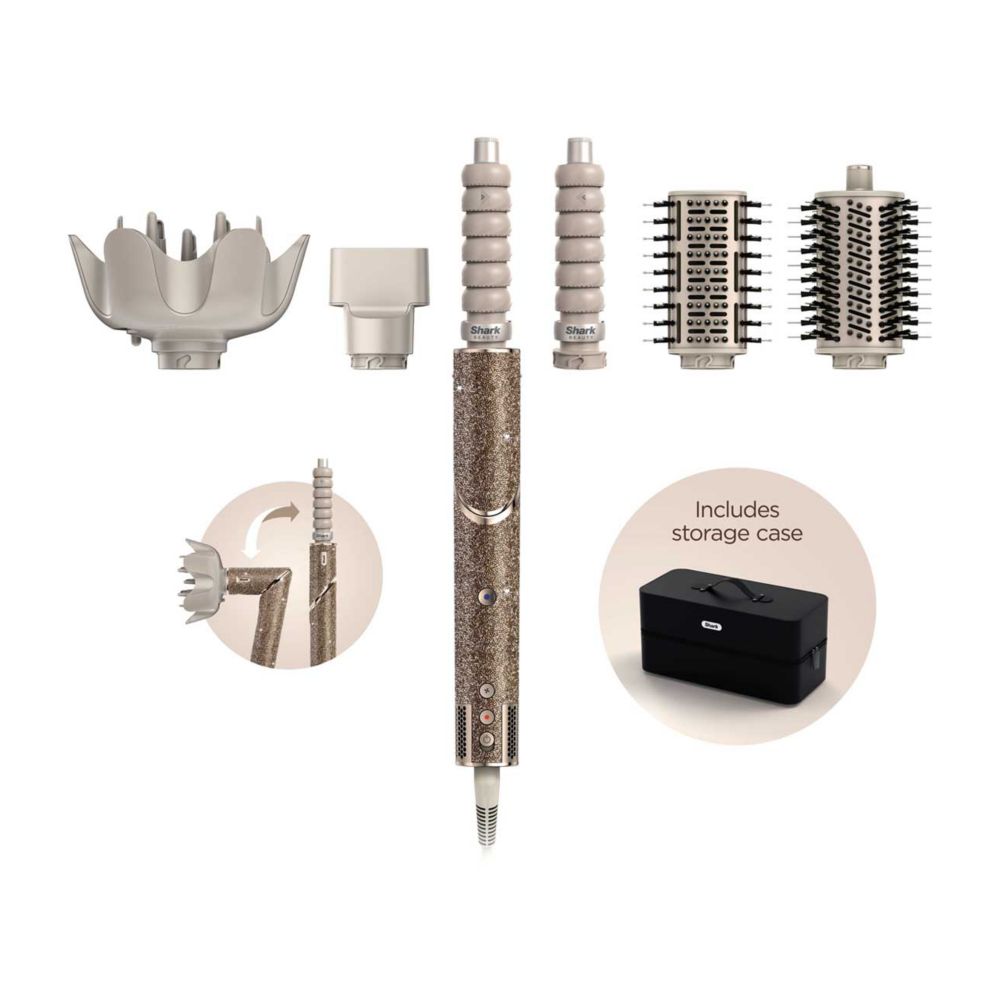 Shark FlexStyle Sparkle – Champagne Diamond Limited Edition Air Styler & Hair Dryer HD446JSUK