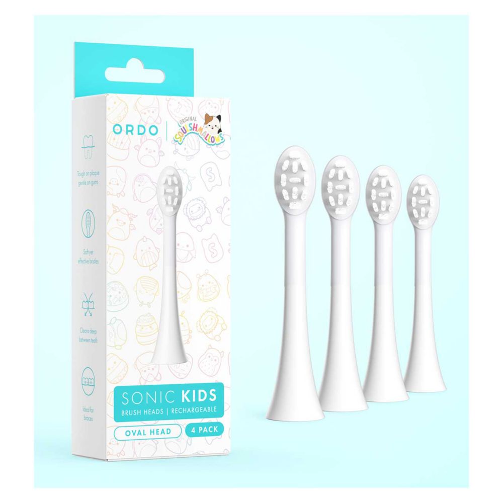 Ordo Sonic Kids Rechargeable - Brush Heads - White - 4 Pack