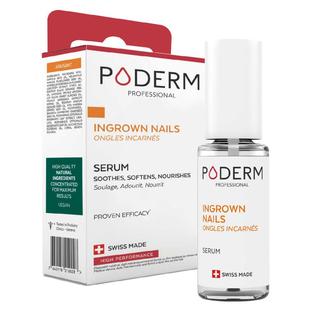PODERM Ingrown Nails Emollient Serum (8ml) - Relieves pain and softens ingrown nails and surrounding skin