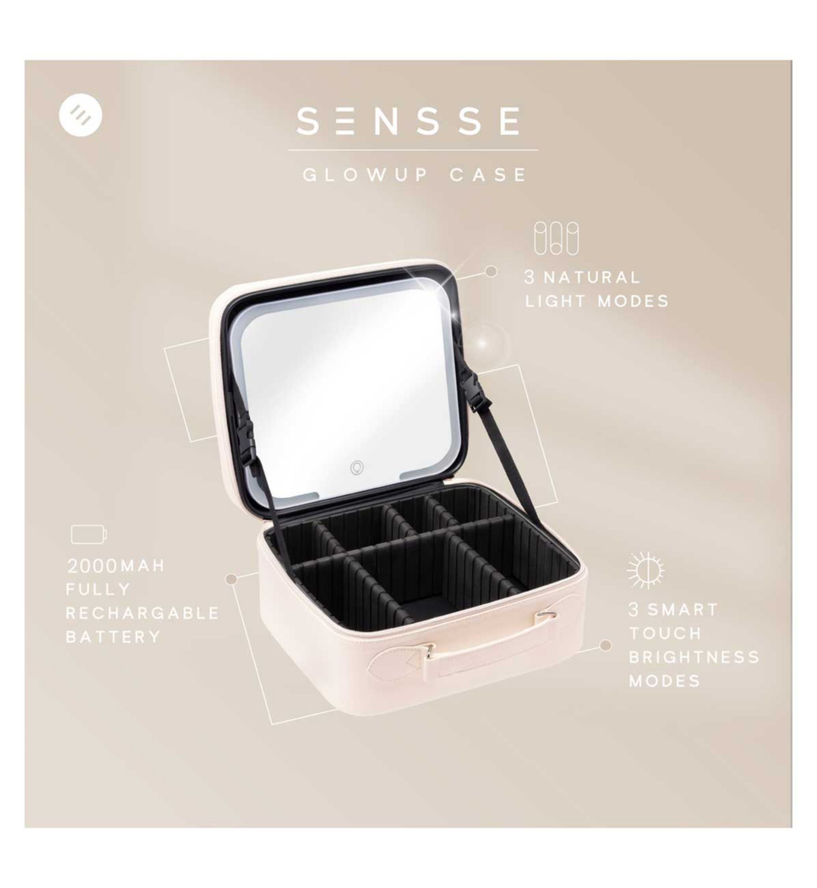 Glow Up Vanity Case with LED Light Mirror