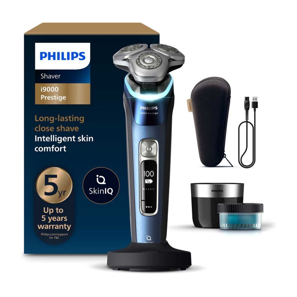 Philips Shaver i9000 Prestige, Wet & Dry Electric Shaver with Skin IQ, Lift & Cut, 360 Precision Razor Blades, XP9201/30