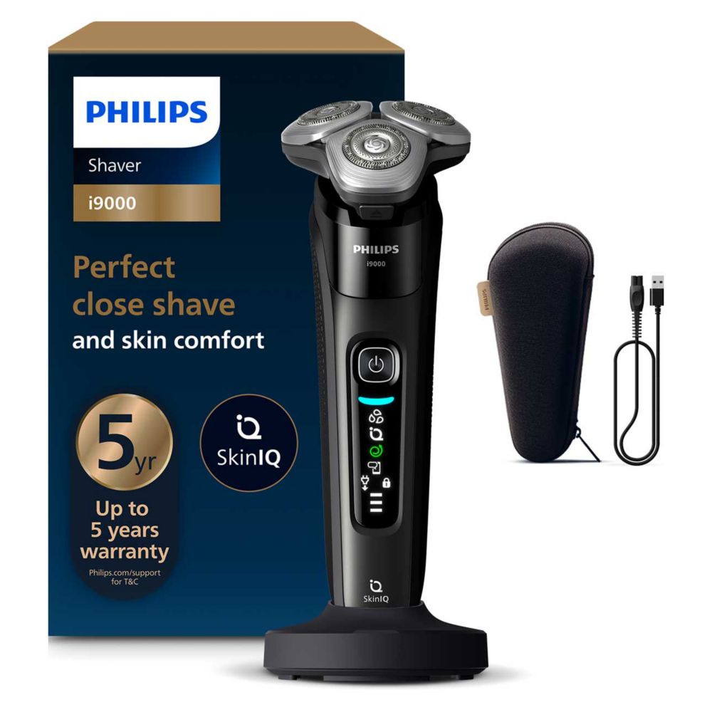 Philips Shaver i9000, Wet & Dry Electric Shaver, with Skin IQ Technology, Lift & Cut, 360 Precision Razor Blades, X9000/30
