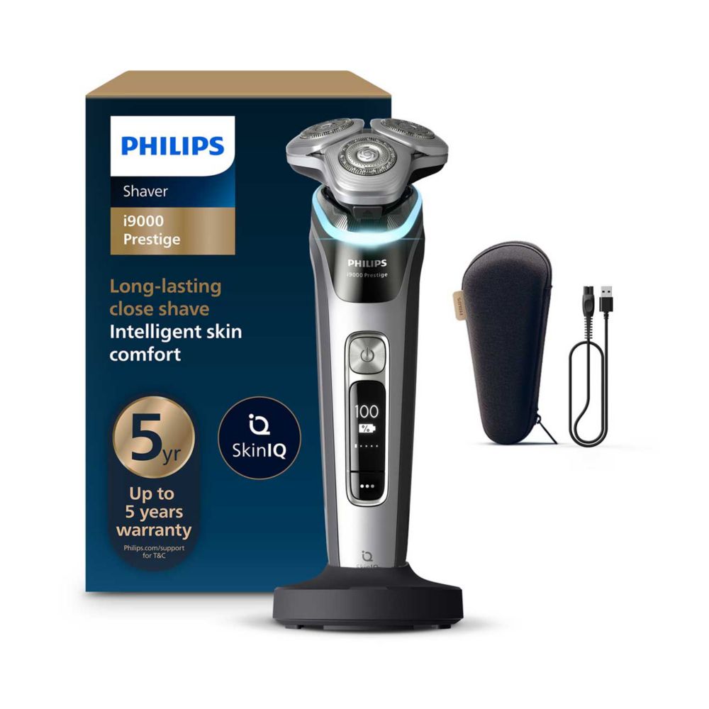 Philips Shaver i9000 Prestige, Wet & Dry Electric Shaver, Skin IQ, Lift & Cut, 360 Precision Razor Blades, XP9204/10