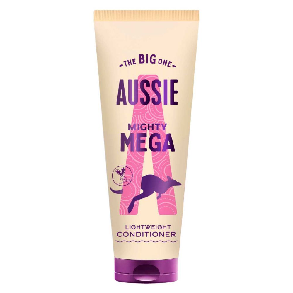 Aussie Mighty Mega Lightweight Conditioner 275ml. Daily Moisturiser for All Hair Types