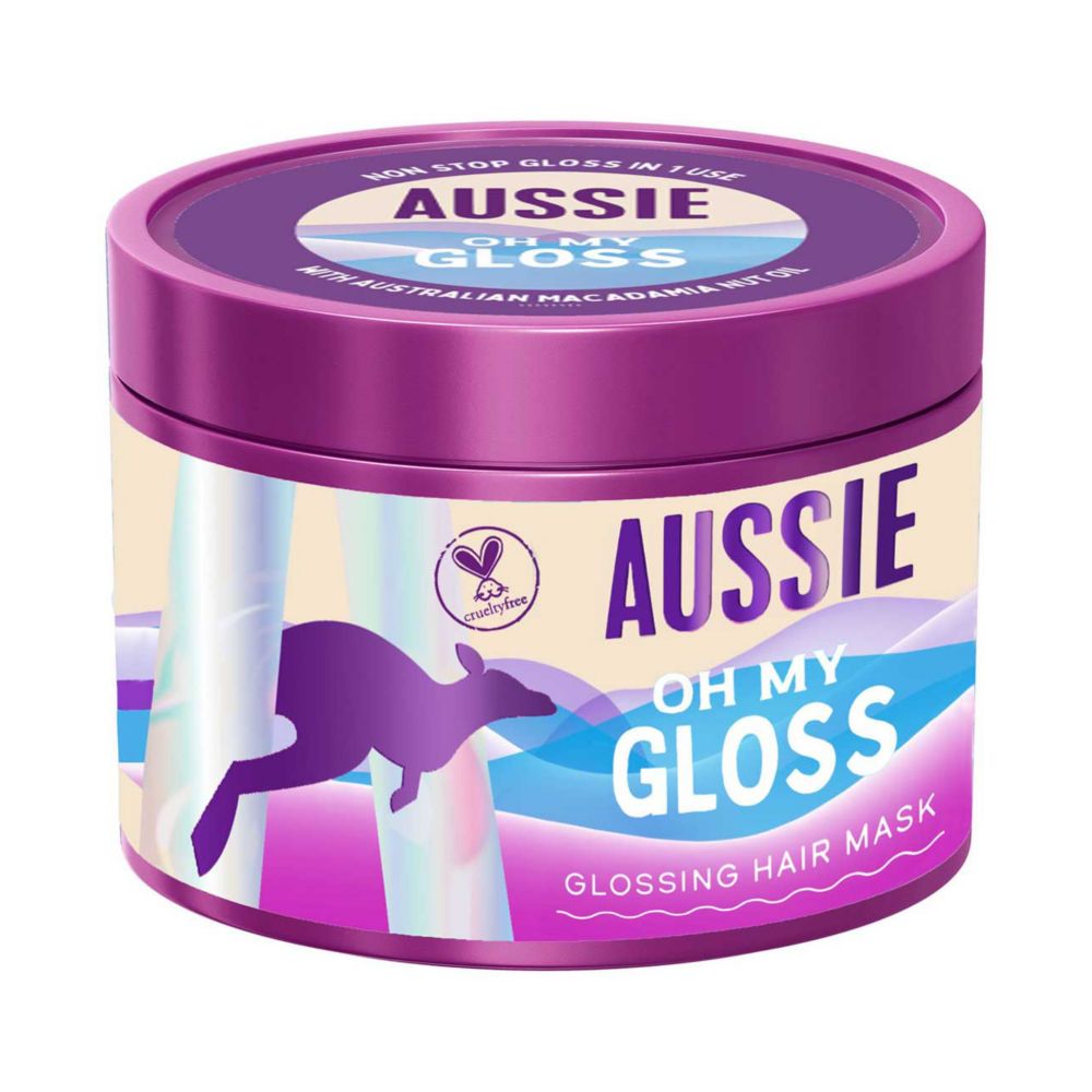 Aussie Oh My Gloss Glossing Hair Mask 500ml. Moisturises Dry and Dull Hair