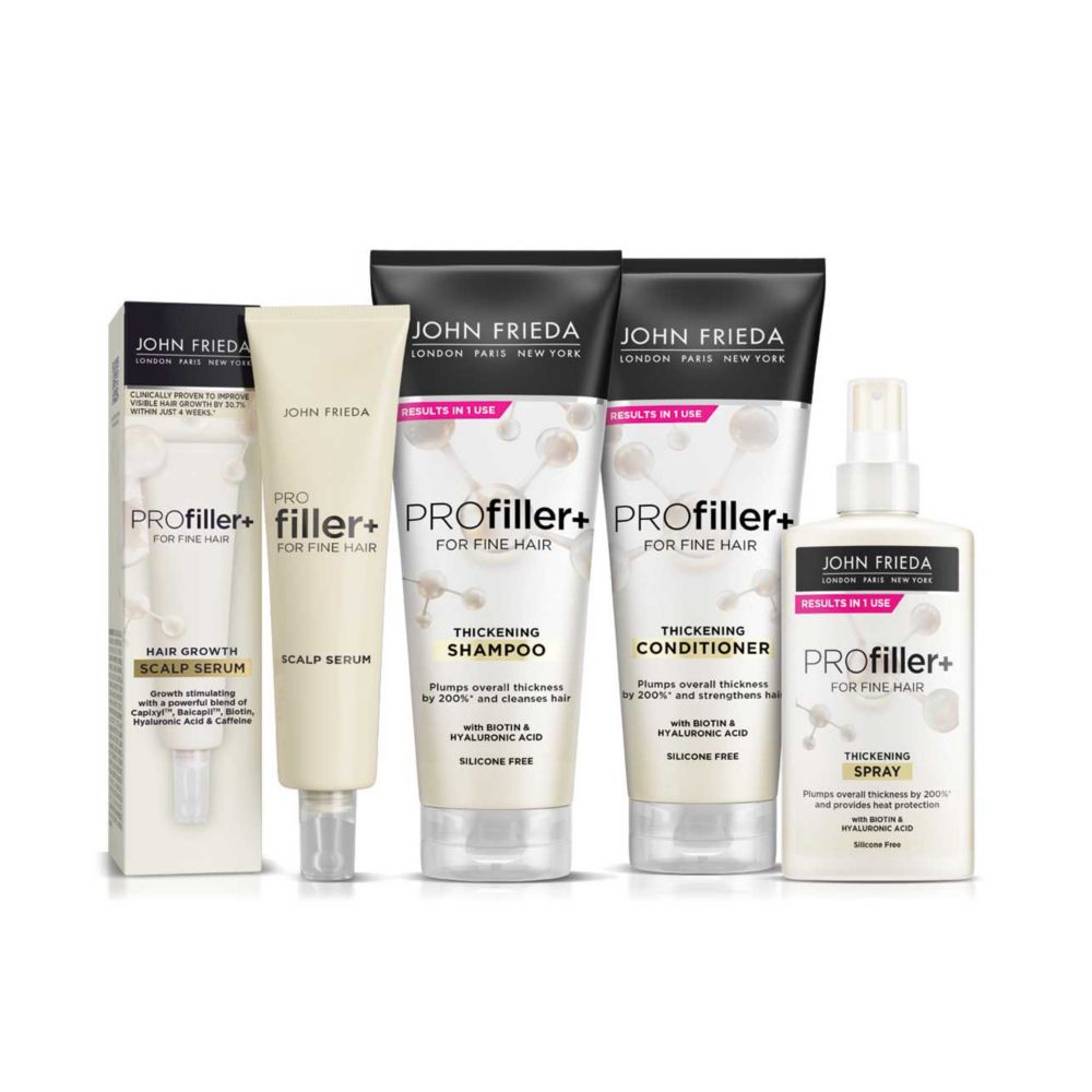 John Frieda PROfiller+ Shampoo, Conditioner and Thickening Styling Bundle for Thinning Hair