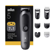 Braun All-in-One Kit Series 5, 7in1 Grooming, Sharp Blade, Body Trim, AIO5520, Grey