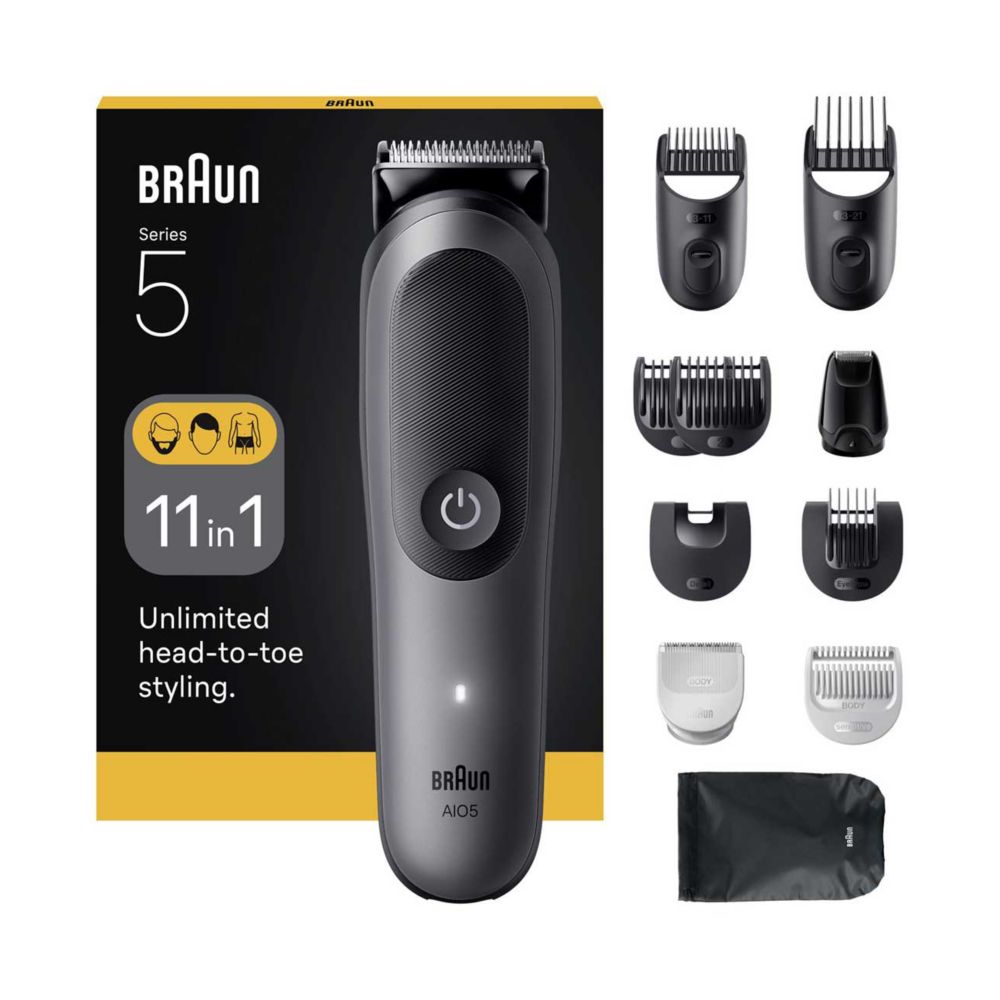 Braun All-in-One Kit Series 5, 11in1 Grooming, Sharp Blade, Body Trim, AIO5560, Grey