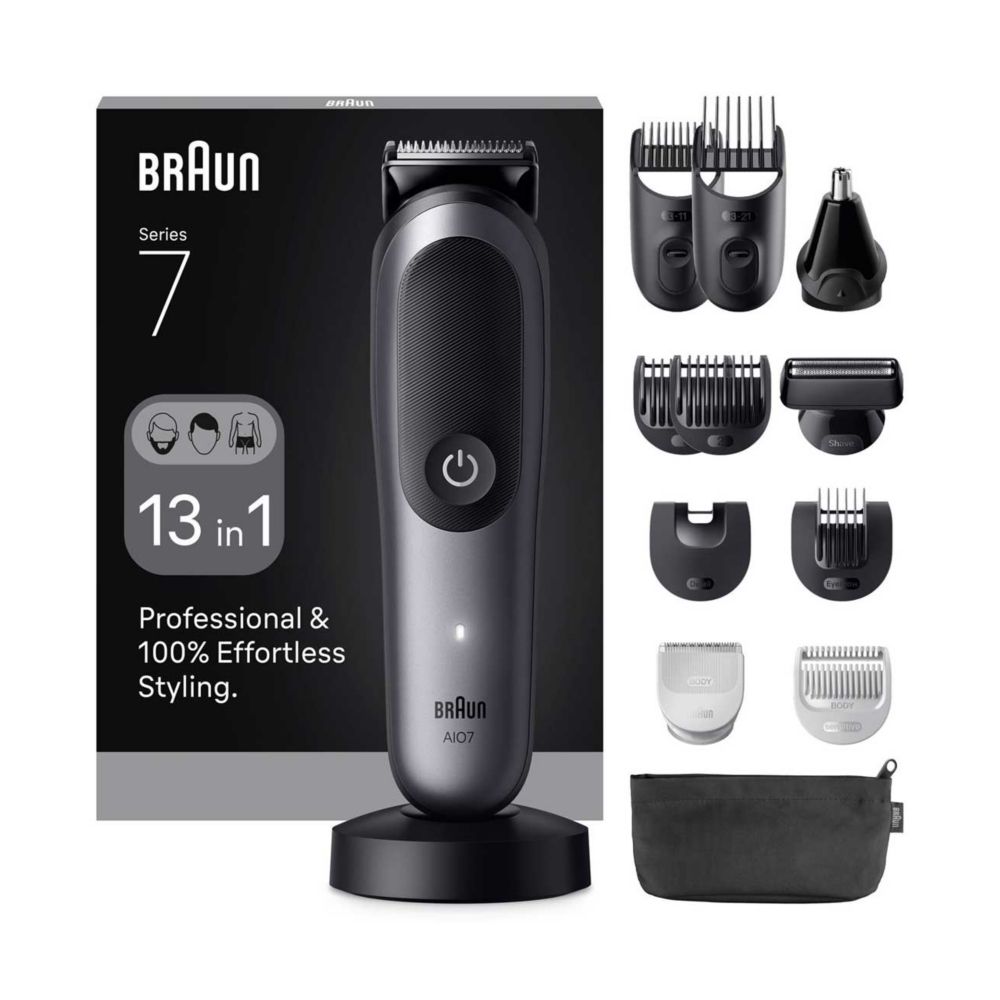 Braun All-in-One Series 7, 13in1 Grooming Kit, ProBlade, AutoSense, AIO7560, Grey