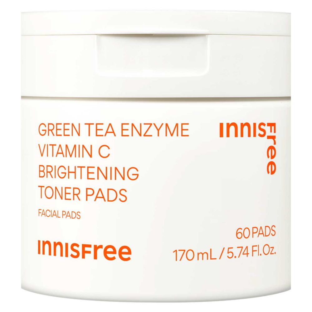 Innisfree Green Tea Enzyme Vitamin C Brightening Toner Pads 2.8ml 60s