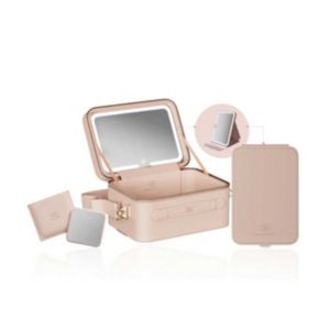 Beautifect Go Mini Hand Stitched Makeup Case Nude Bundle