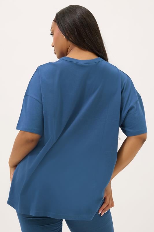 YOURS ACTIVE Curve Blue 'Health & Wellness Social Club' Top