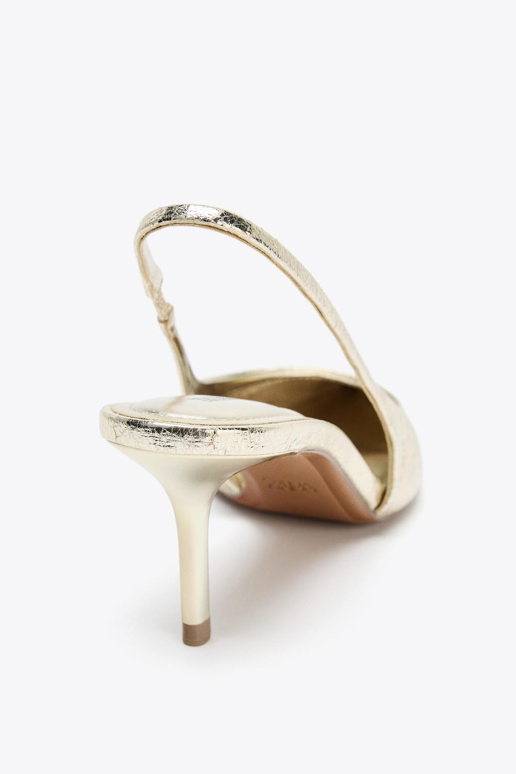 Metallic-Effect Slingback Heel