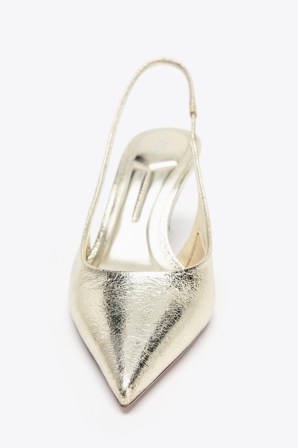 Metallic-Effect Slingback Heel