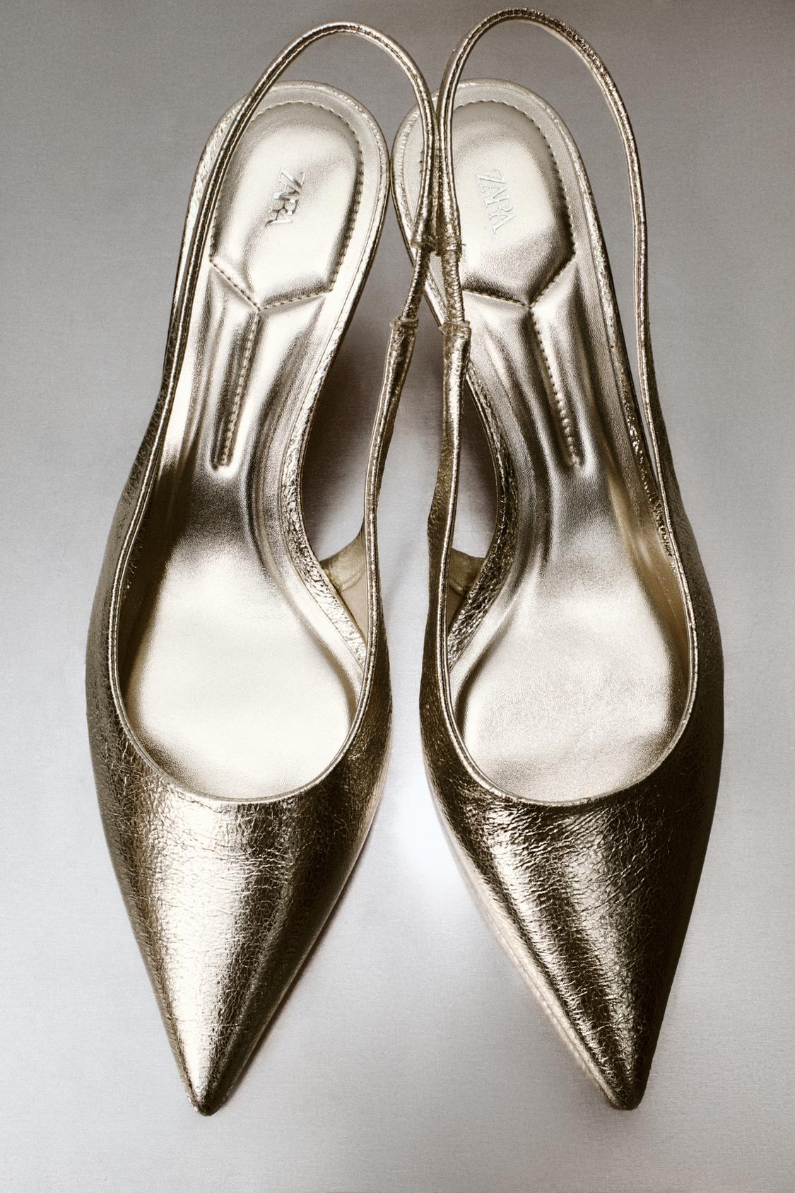Metallic-Effect Slingback Heel