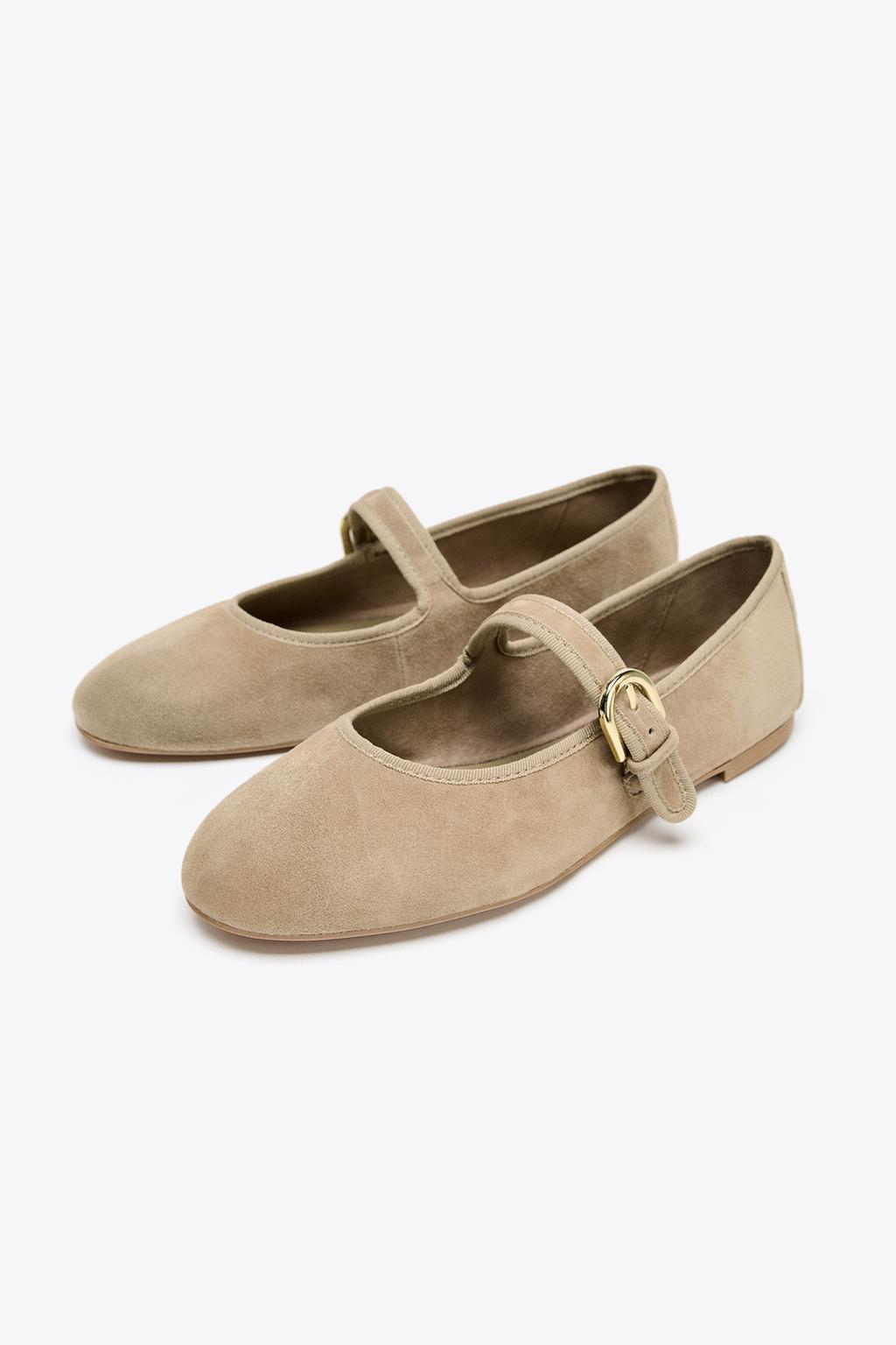 Suede Strap Ballet Flate
