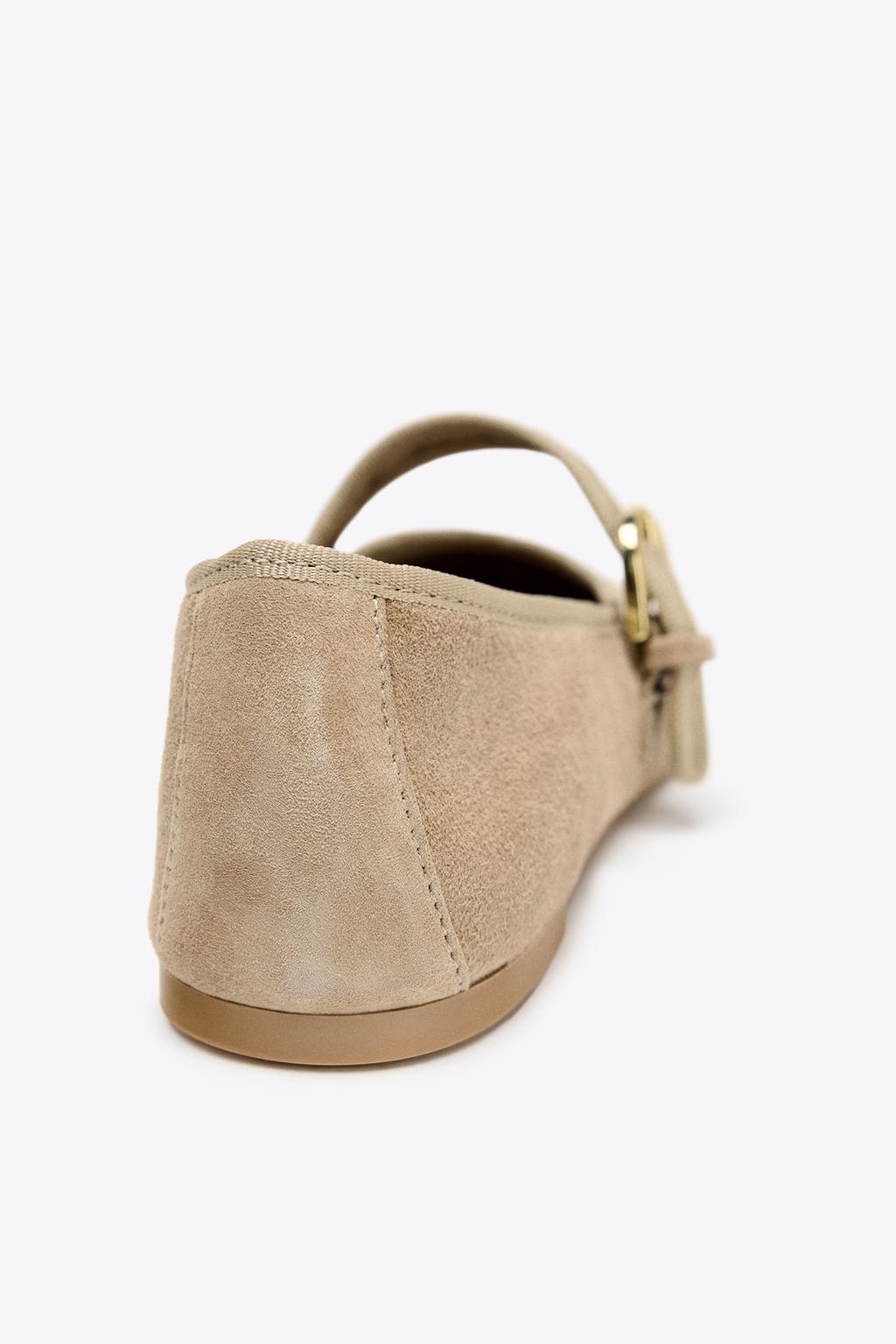 Suede Strap Ballet Flate