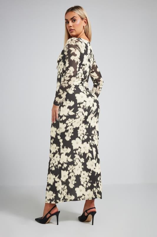 LIMITED COLLECTION Curve Black Blurred Floral Print Maxi Dress