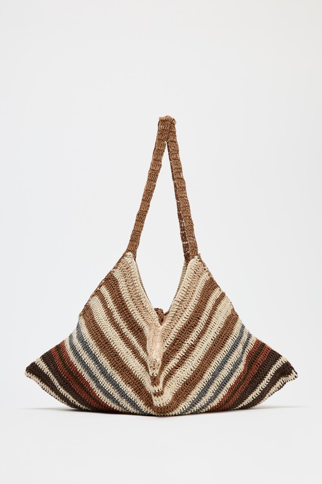 CROCHET-EFFECT SHOULDER BAG