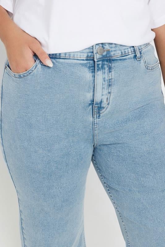 YOURS Curve Light Blue Wide Leg Cropped Jeans