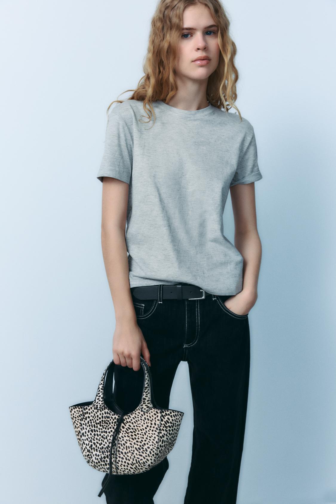 LEATHER ANIMAL PRINT MINI SHOPPER BAG