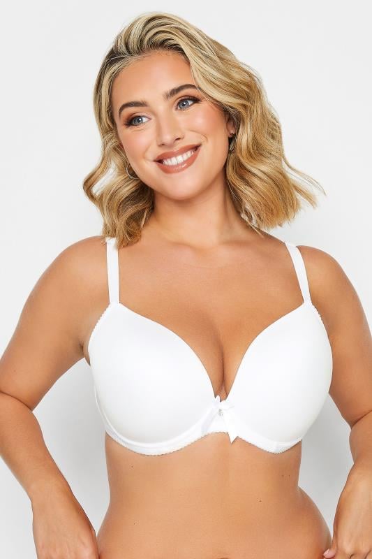 YOURS 2 PACK White & Black Plunge Microfibre Bras