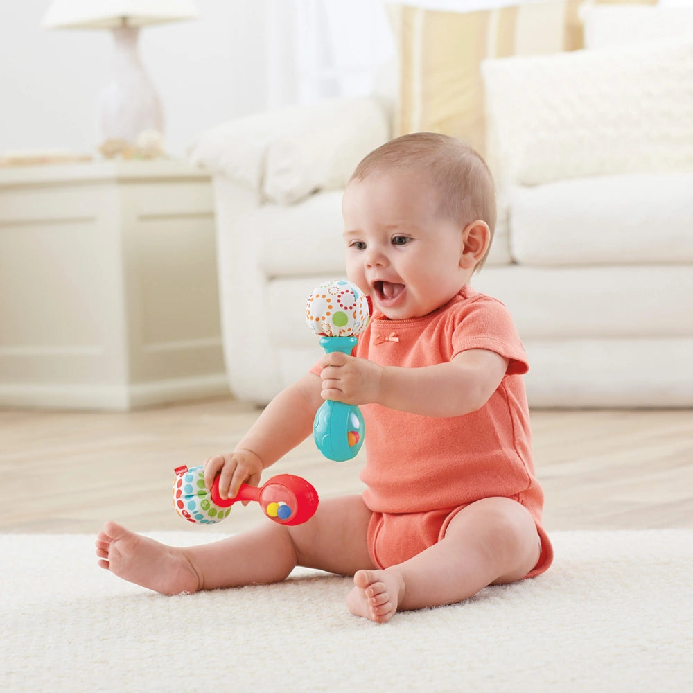 Fisher-Price Tambourine and Maracas Baby Rattle Set