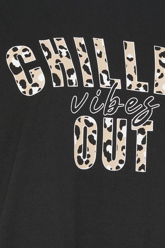 YOURS Curve Black 'Chilled Out Vibes' Leopard Wide Leg Pyjama Set