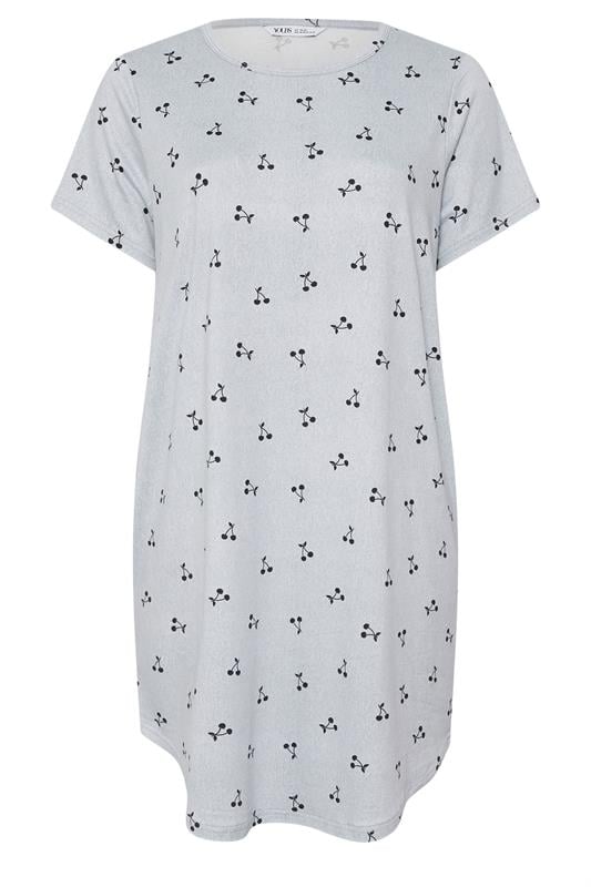 YOURS Curve 2 PACK Pink & Grey Fruit Print Soft Touch Nightdresses