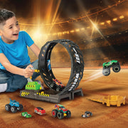 Hot Wheels Monster Trucks Epic Loop Challenge Playset with 8 Diecast Cars