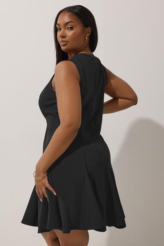 LIMITED COLLECTION Curve Black Tie Front Pleated Smock Dress