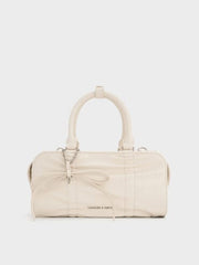Kadee Ruched Bow-Charm Bowling Bag