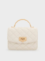 Cressida Tweed Quilted Top Handle Bag