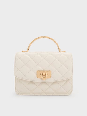 Cressida Tweed Quilted Top Handle Bag