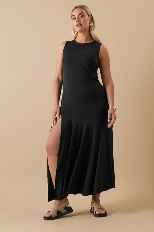 YOURS Curve Black Asymmetric Maxi Dress