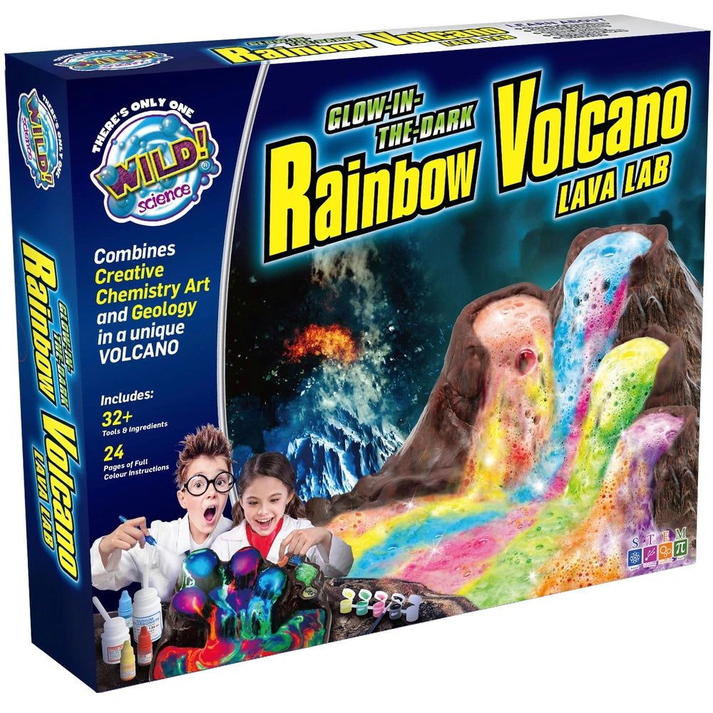 Wild Science Kit Lava Lab Rainbow Volcano Glow-in-the-Dark Set